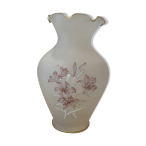 Vase en verre opalin - peint