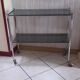 Vintage console in smoked glass and chrome metal