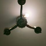 Copper 3-spoke chandelier