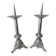 Pair of silver-plated candlesticks from the 19th century.