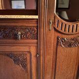 Large art deco dresser with marble top and mirror