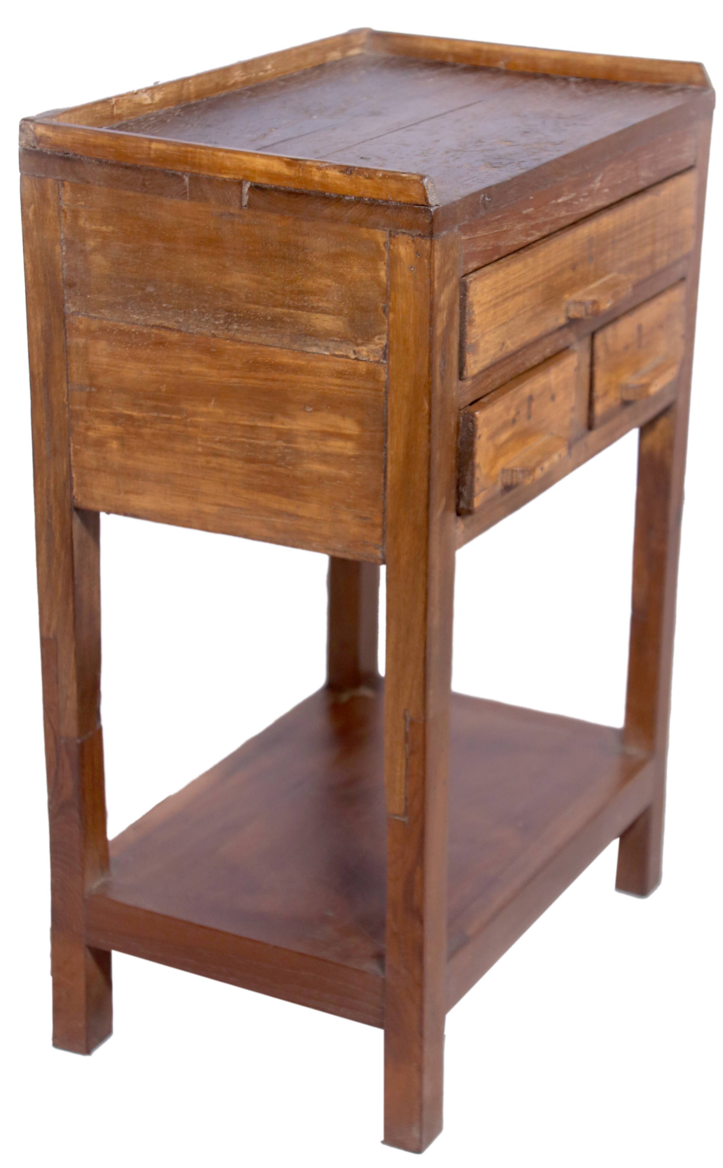 Old Burmese teak bedside furniture