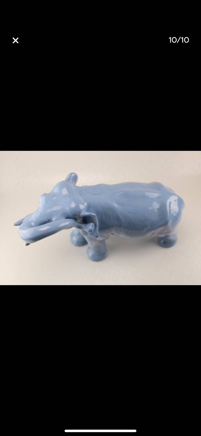 Light blue ceramic elephant
