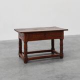 Oak hand-carved side table in wabi wabi style, Spain, 17th Century