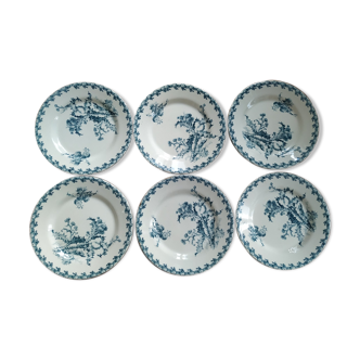Lot 6 assiettes Gien chardons