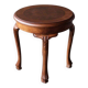 Table d’appoint ronde vintage en bois massif sculpté, style classique franç