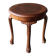 Table d’appoint ronde vintage en bois massif sculpté, style classique franç