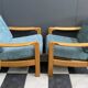 Walter Knoll blue fabric armchairs 1960s