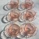 6 cups/under cups pink glass "rosaline" Arcoroc France - vintage