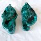 xPair of Handcrafted Teal Enameled Door Handles by Gabbianelli, Albisola, I