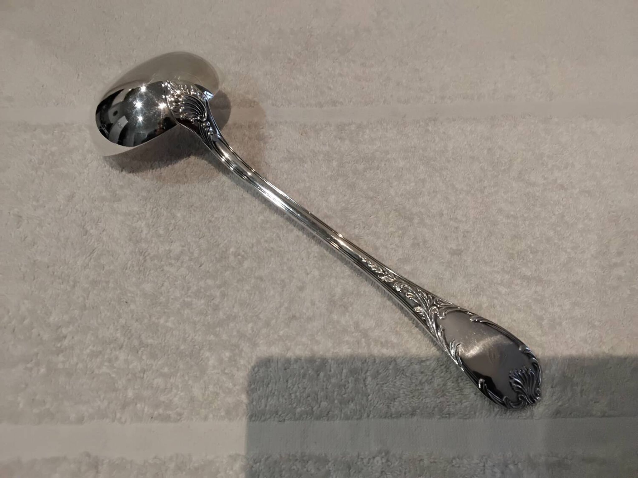 Louche à potage métal argenté orfèvre Christofle Marly 31,6cm