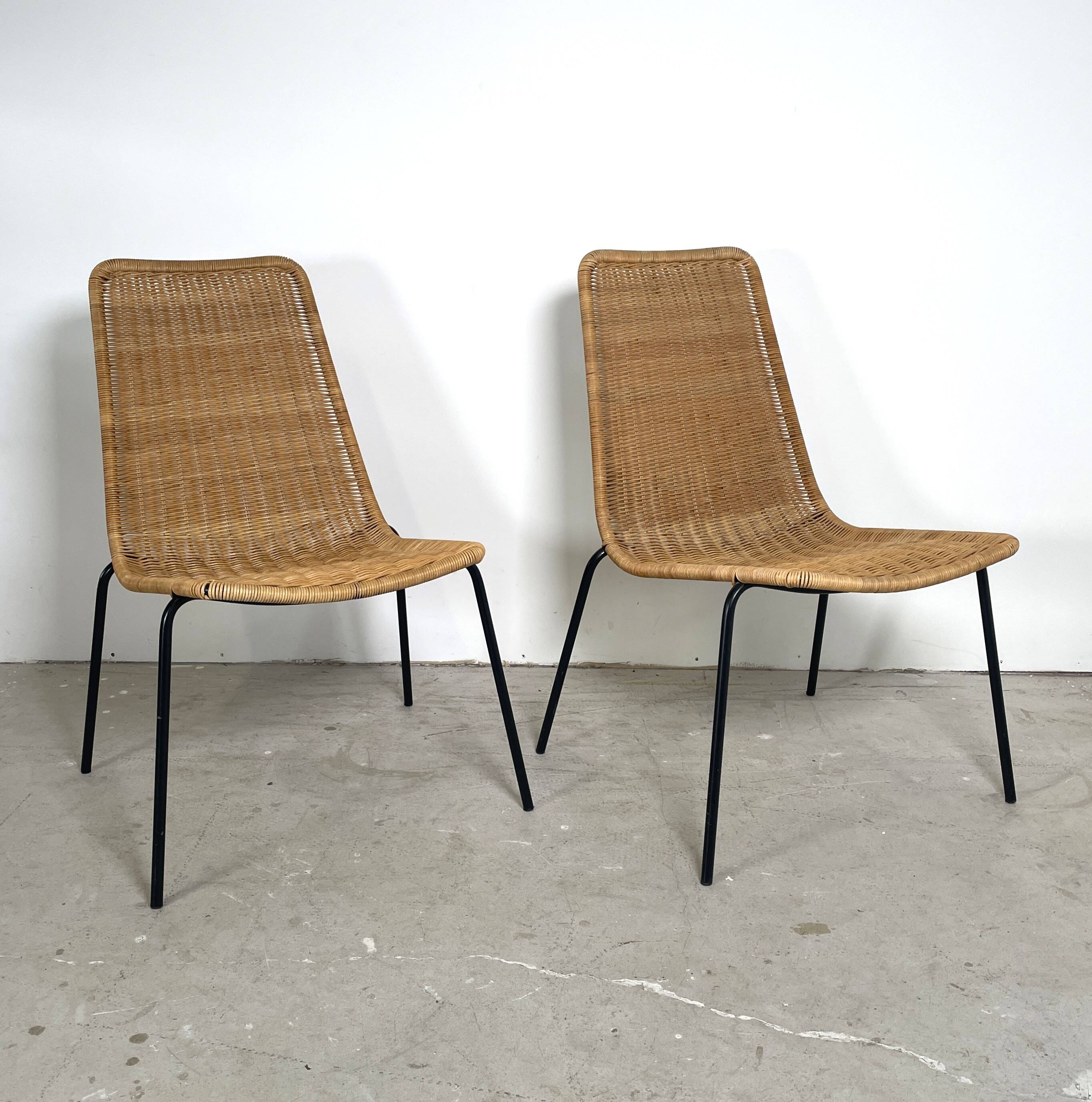 Set of 2 basket chairs, Gian Franco Legler