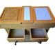 Old oak butcher's block with marble top and central section co