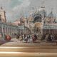 Painting on canvas "Feast of the Ascension" in Venice 44x65 cm