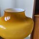 Large vintage lamp with brown and yellow opaline glass and brass.