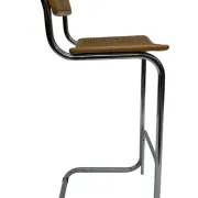 Vintage bar stool 80's Design Cesca style chrome and webbing