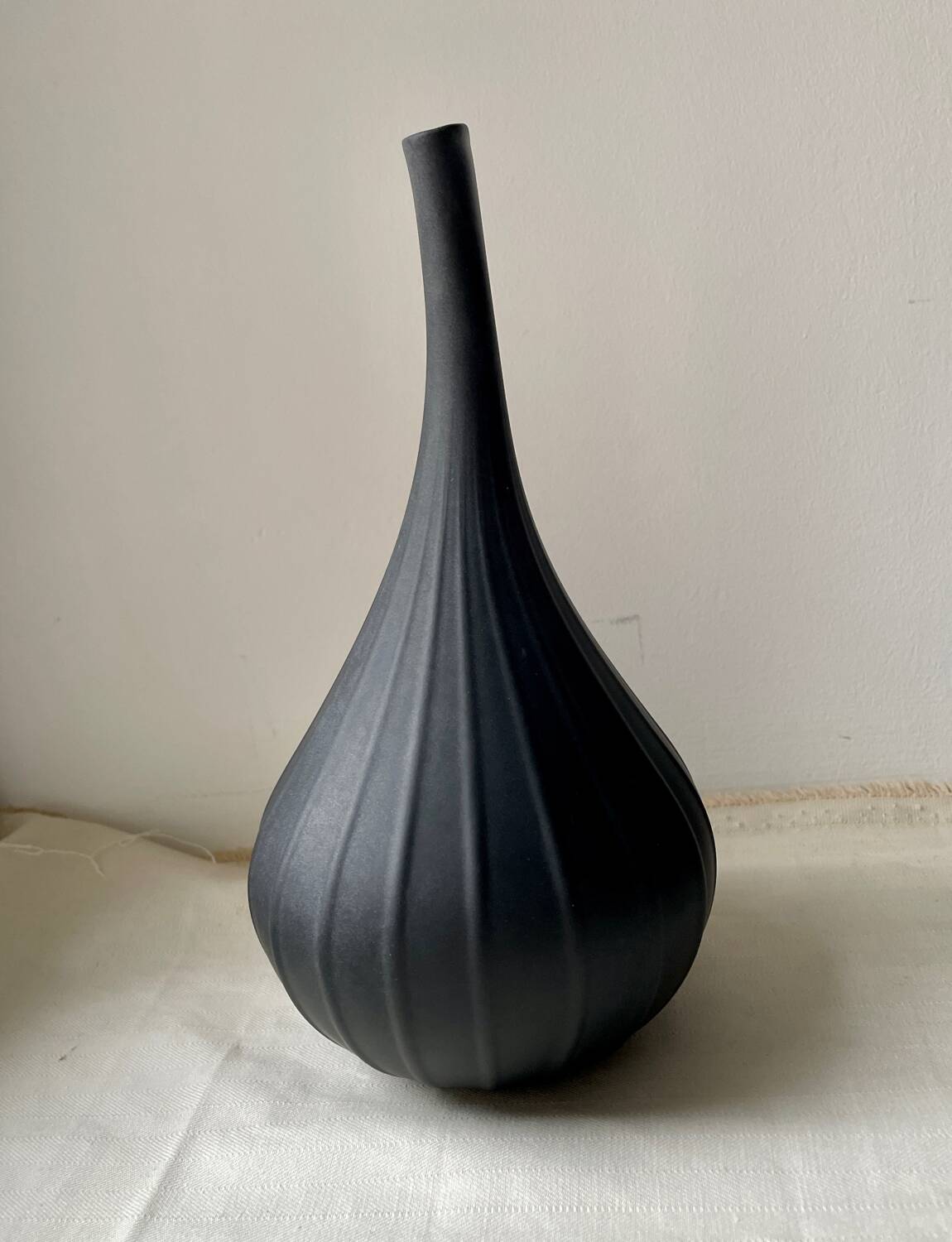 Vase Drops 23 cm Salviati 2007 Black Matte Signed