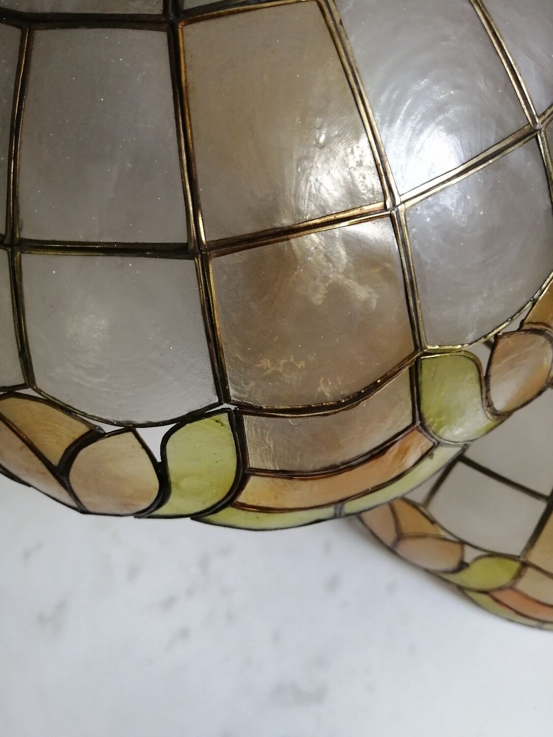 Pair of mother-of-pearl lampshades