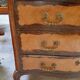 Curved Louis XV commode in marquetry – marble top – 19th century