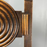 6 Farmhouse wood turned rush dining chairs