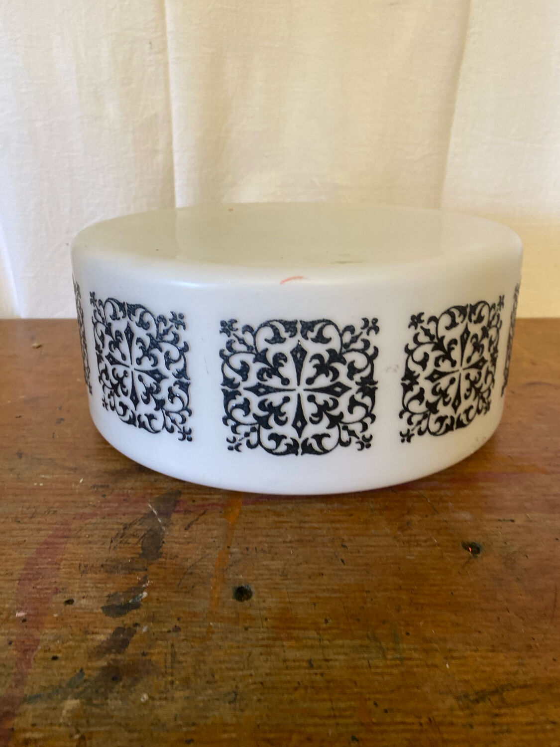 Antique White Opaline Wall Light + Vintage Black Baroque Decor