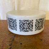 Antique White Opaline Wall Light + Vintage Black Baroque Decor