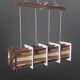 Handmade wooden and glass chandelier from the mid-century: Netherlands, 1960s.