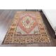 Vintage Turkish Oushak Handmade Wool Cotton Red Area Rug 132x224