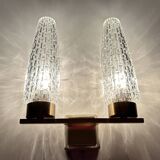 Vintage Glass & Brass Wall Light