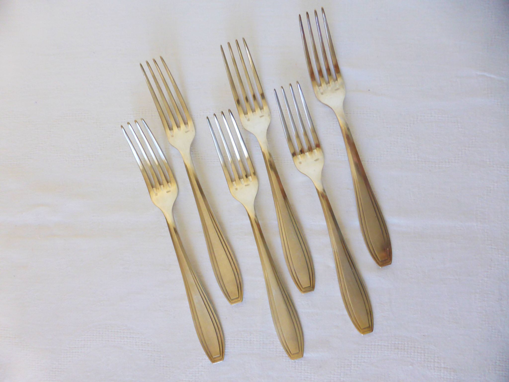 6 fourchettes Apollo en métal argenté poinçonnées 2106245