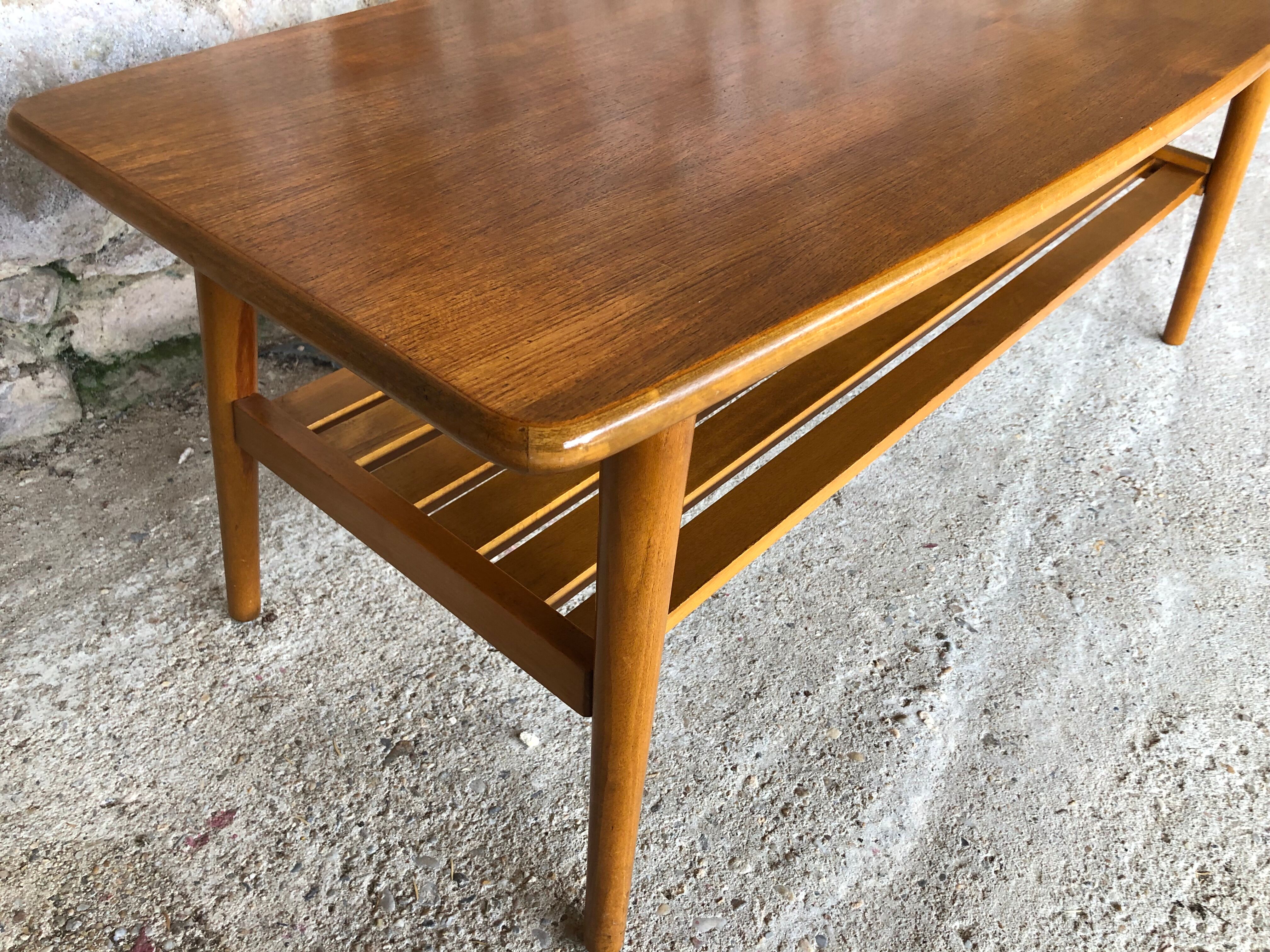 Scandinavian teak coffee table in the 70s