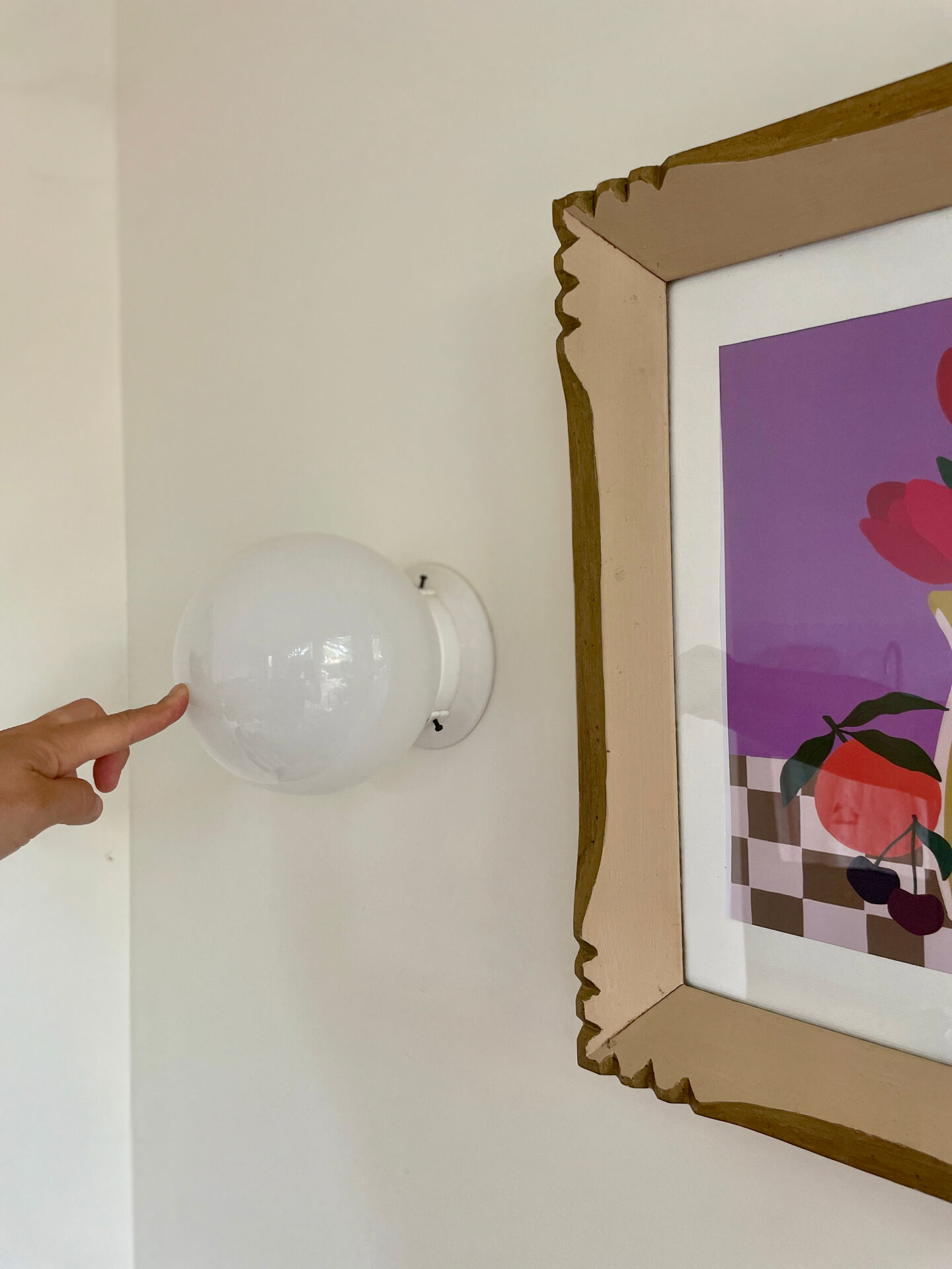 White ball wall light