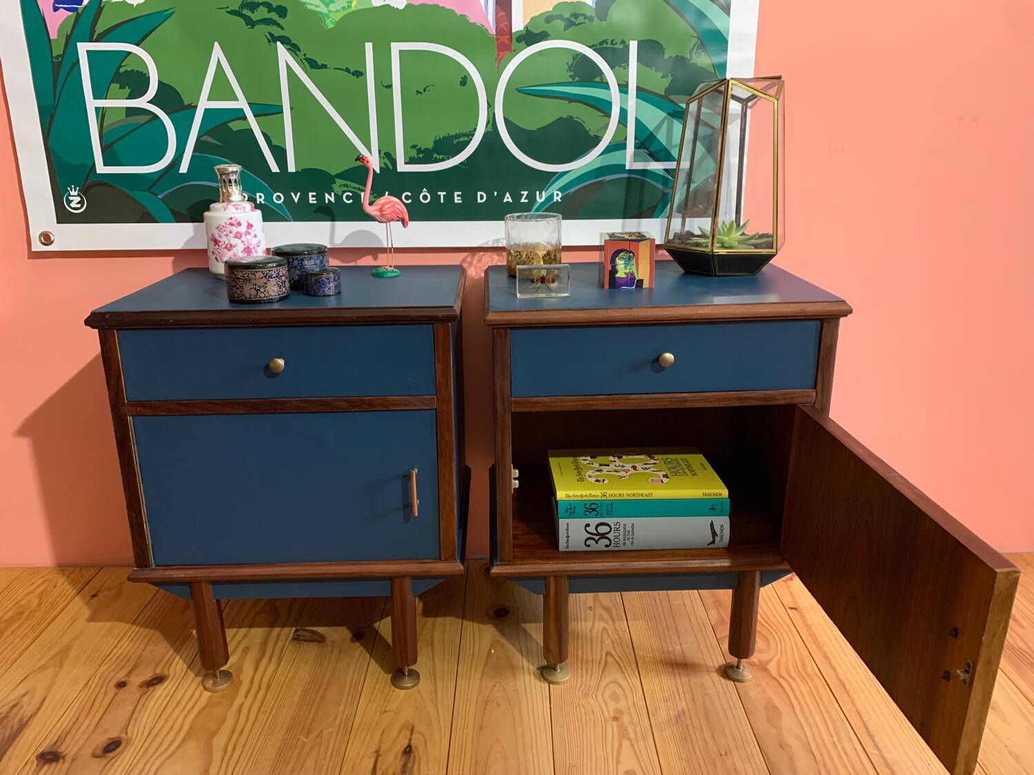 Pair of vintage bedside tables 1960