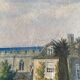 Tableau Aquarelle "La parc du chateau" ec. anglaise ? + encadrement