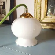 White opaline table lamp