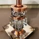 Art Deco mirror lamp, copper and glass
