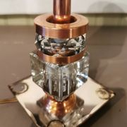 Art Deco mirror lamp, copper and glass