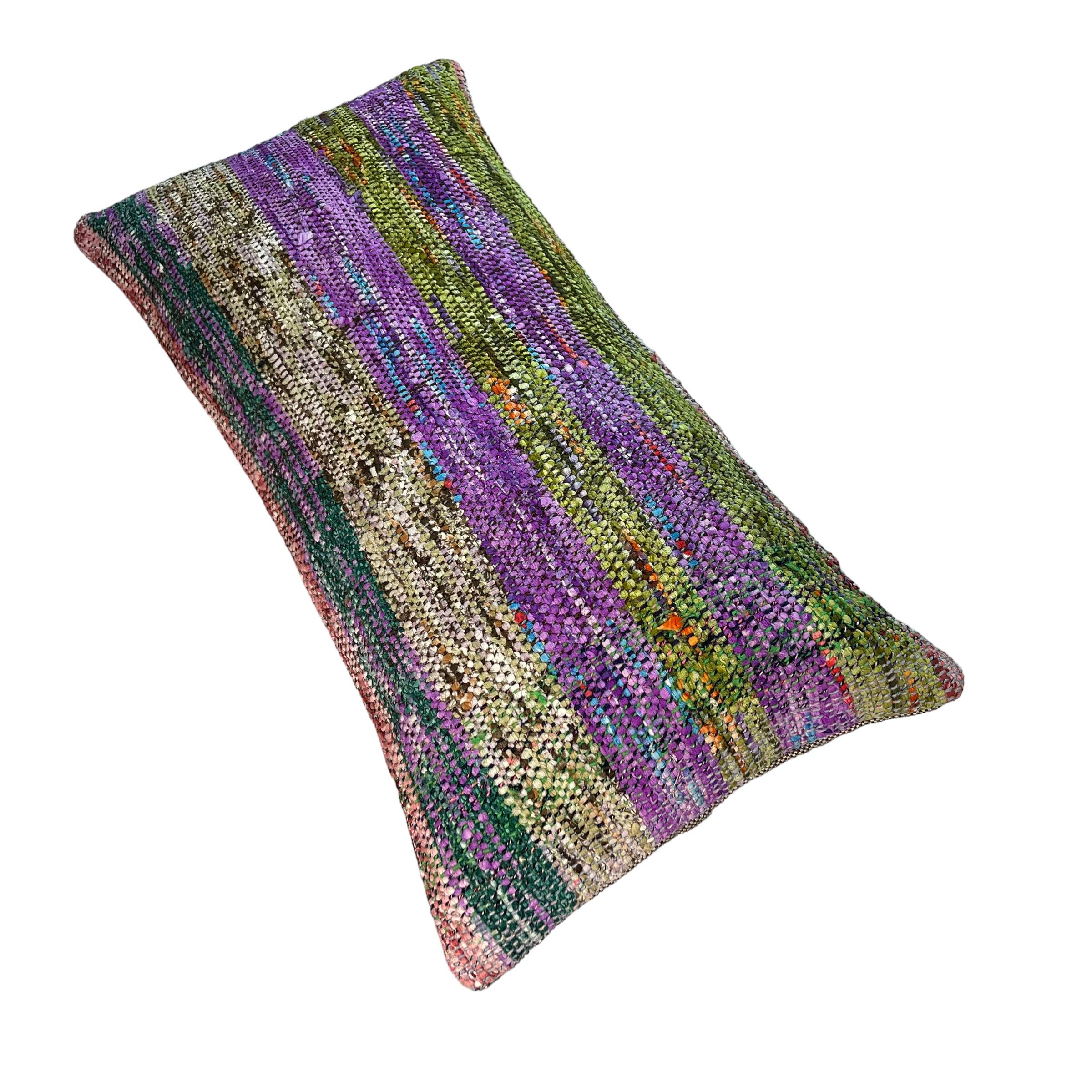 Vintage turkish kilim cushion cover , 30 x 60 cm