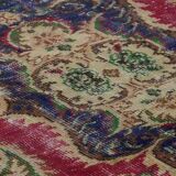 One-of-a-kind turkish handwoven vintage rug - rustic vintage charm 260x 156 cm