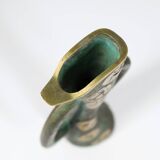 Brutalist Bronze Vase with the Twelve Signs of the Zodiac