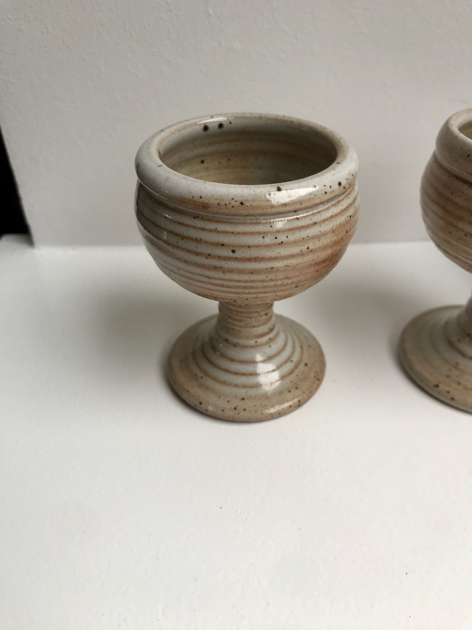 Trio de coquetiers en grès du marais années 60-70
