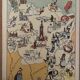 Old illustrated map of Burgundy - JP Pinchon