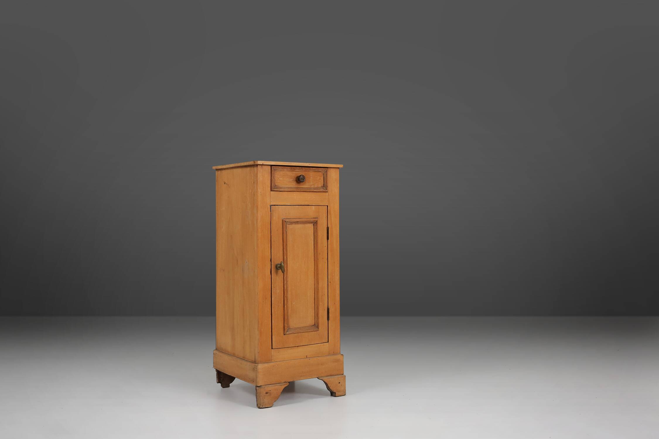 Elegant Art Deco wooden nightstand with drawer, France 1930s
