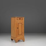 Elegant Art Deco wooden nightstand with drawer, France 1930s
