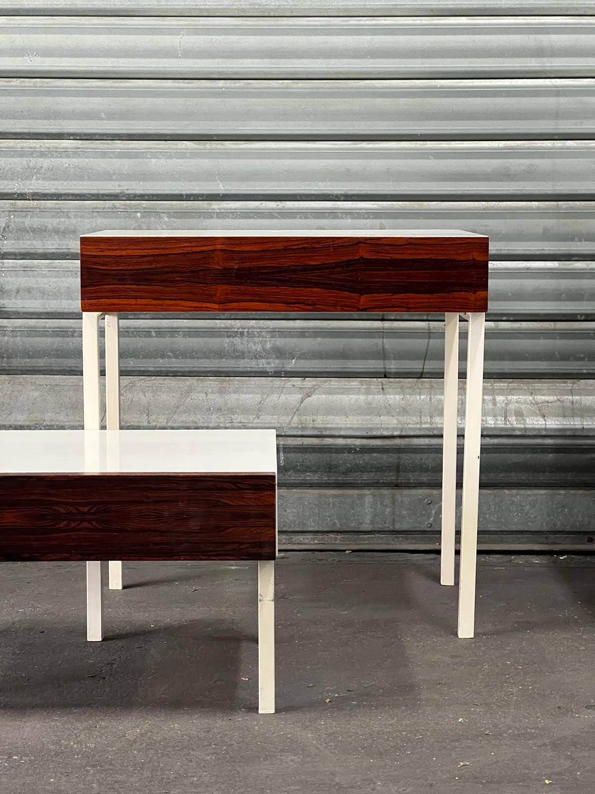 Scandinavian side table or bedside table for Interlubke in rosewood and melamine, design Germany 1970