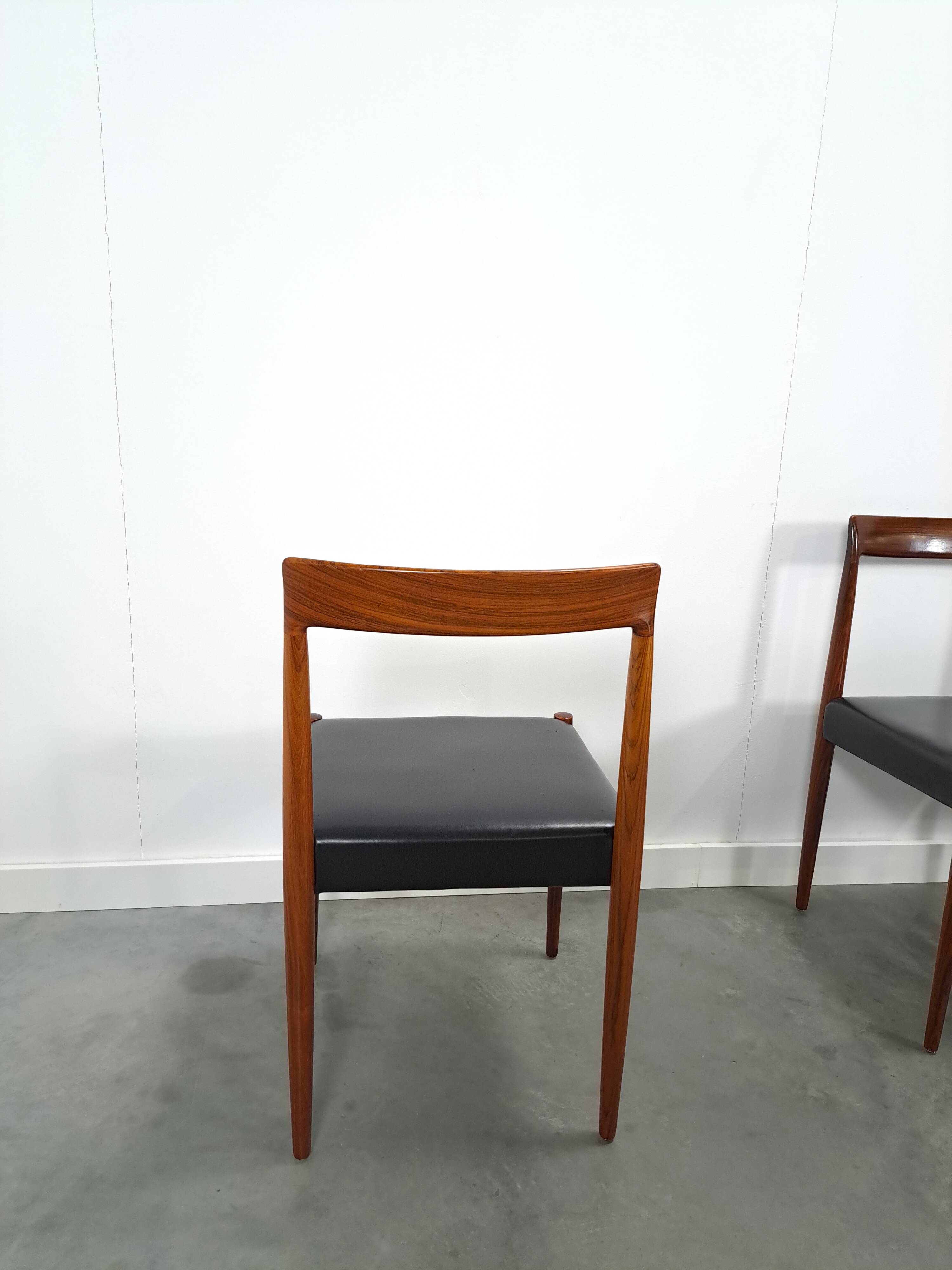 Ensemble design de chaises Lubke en bois de rose 7x