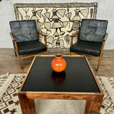 Pair of Thonet Boomerang armchairs designed by Antonin Suman