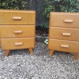 Pair of bedsides, small vintage Scandinavian dressers