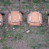 Set of 4 chairs in red formica