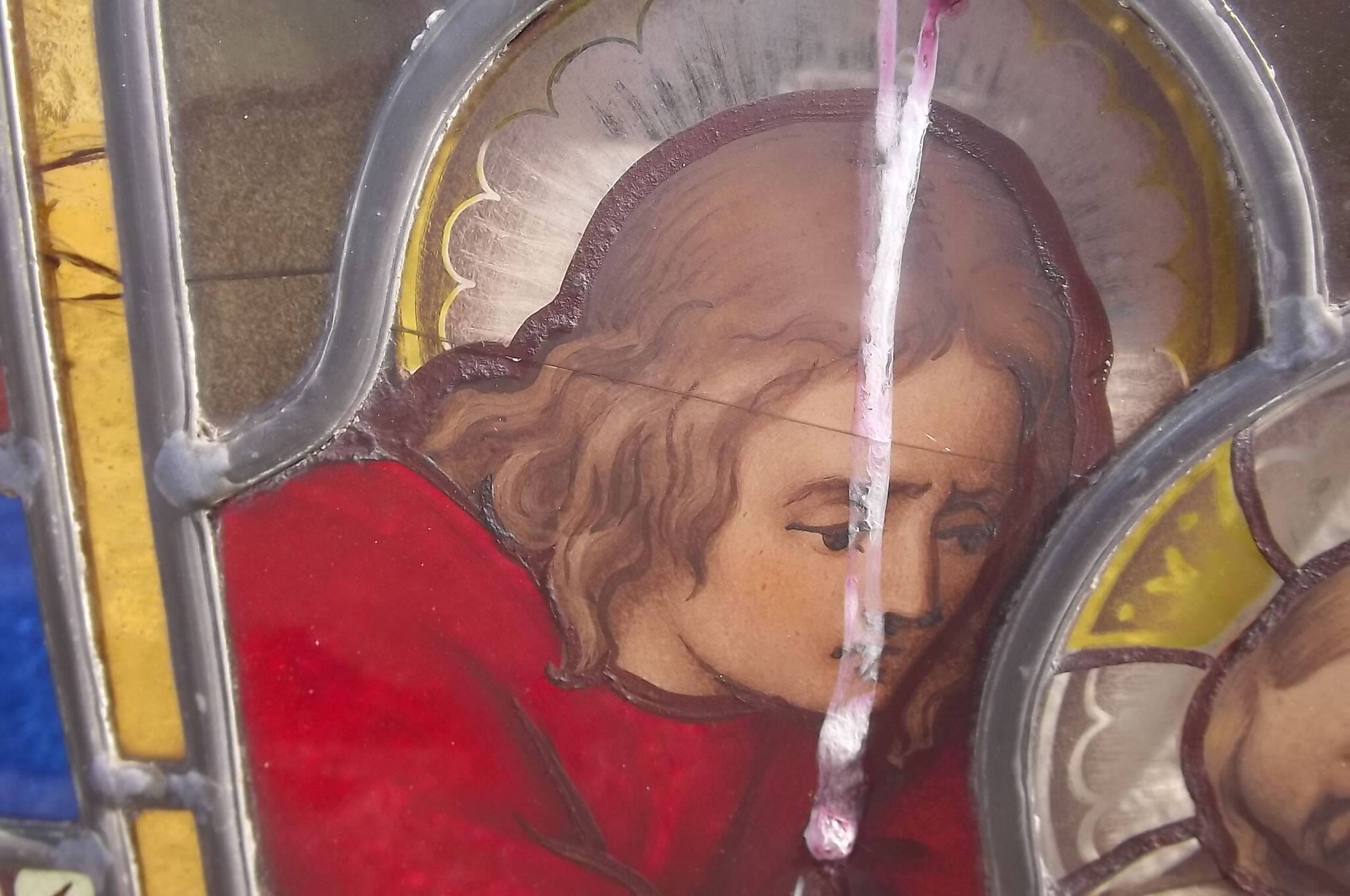 19th century stained glass window “Jesus”